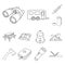 Rest in the camping outline icons in set collection for design. Camping and equipment vector symbol stock web