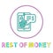 Rest of money vector icon in linear outline style