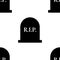 Rest in peace gravestone seamless cemetary pattern for design.