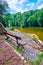 Rest on the shore of Ionian Sea lake in Sofiyivsky Park, Uman, Ukraine