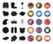 Rest and sleep black,flat icons in set collection for design. Accessories and comfort vector symbol stock web