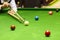 Rest stick on snooker table