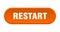 restart button. rounded sign on white background