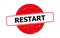 Restart stamp on white