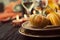 Restaurant autumn place setting