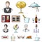 Restaurant and bar cartoon icons in set collection for design. Pleasure, food and alcohol vector symbol stock web