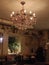 Restaurant with a beautiful chandelier