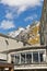 Restaurant on bservation platform of Grossglockner Pasterze Glacier in Austria.