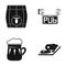 Restaurant, cafe, beer, glass .Pub set collection icons in black style vector symbol stock illustration web.