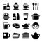 Restaurant and Cafe Food Drink Icon Set. Vector
