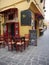 Restaurant cafe in the old walled the city of Rhodes