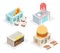 Restaurant, cafes and fast food shop icons