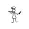 Restaurant chef, cook, waiter stick figure