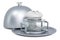 Restaurant cloche with air fryer oven, 3D rendering