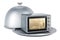 Restaurant cloche with convection toaster oven, 3D rendering