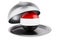 Restaurant cloche with Yemeni flag. 3D rendering