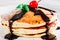 Restaurant dessert menu american pancakes cherry