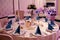 Restaurant. Event table arrangement: wedding, baptism, party