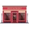 Restaurant facade. Vector illustration.