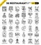 Restaurant food business pixel perfect outline icons