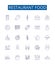 Restaurant food line icons signs set. Design collection of Cuisine, Meal, Dining, Delicacy, Gastronomy, Pizza, Sushi