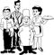 Restaurant Group Vector Cartoon Illustration Busboy, Chef, Waiter, Waitress