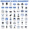 Restaurant and hotel management icon set