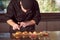 Restaurant hotel private chef preparing making canapes starters