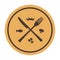 Restaurant icon. Crossed fork and knife