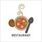 Restaurant icon template of vector soup plate