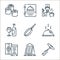 restaurant line icons. linear set. quality vector line set such as corkscrew, daily specials board, menu, cloche, pan, wine, chef