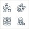 restaurant line icons. linear set. quality vector line set such as maitre, salt and pepper, lobster