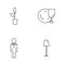 Restaurant linear icons set