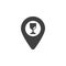 Restaurant location pin vector icon