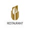 Restaurant logo design, isolated vector illustration