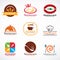 Restaurant logo and food shop logo vector set design