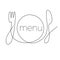 Restaurant menu continuous thin line illustration