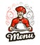 Restaurant menu vector logo. cafe, diner, chef icon