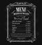 Restaurant menu vintage hand drawn blackboard frame vector