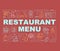 Restaurant menu word concepts banner