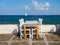 A restaurant overlooking Little Venice, Mykonos Island, Greece. Lunch and dinner overlooking the sea.