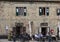 Restaurant in Piazza Roma in Monteriggioni medieval walled town near Siena in Tuscany, Italy