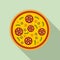 Restaurant pizza icon, flat style