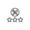 Restaurant rating stars line icon.