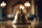 Restaurant Reception Bell. vintage effect style picture with shallow depth of field, A closeup of a hotel service bell is placed