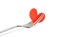 Restaurant series, decorative red heart near one fork