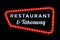 Restaurant and take away neon sign