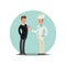 Restaurant team cartoon character. Chef and sommelie flat design