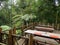 Restaurant terrace outdoor in the Bamboo forest