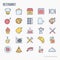 Restaurant thin line icons set